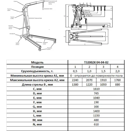 Гидравлический кран Gigant GEC-2