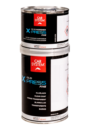 Лак прозрачный CC.21 X-press FIVE с отвердителем (1,5л). Сушка 5 мин