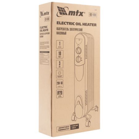Масляный обогреватель MTX OCH-1000, 230 В, 1000 Вт MTX