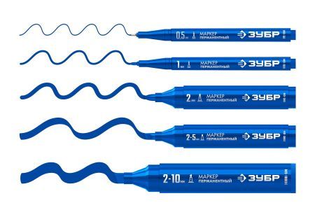 ЗУБР МП-50 синий, 0.5 мм перманентный маркер (06321-7)