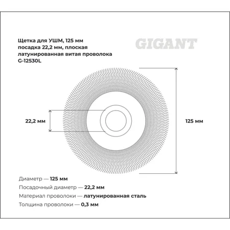 Щетка для ушм Gigant G-12530L