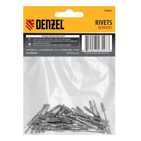 Заклепки алюминиевые, 1/8"-1/4", 3 х 6 мм, 50 шт Denzel