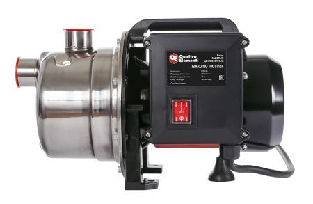 Насос садовый QUATTRO ELEMENTI Giardino 1001 Inox (1000 Вт, 3600 л/ч, для чистой, 40 м, 6,4 кг)