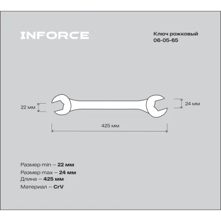 Рожковый ключ Inforce 06-05-65