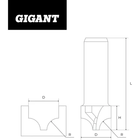 Пазовая фасонная фреза Gigant GC-0070