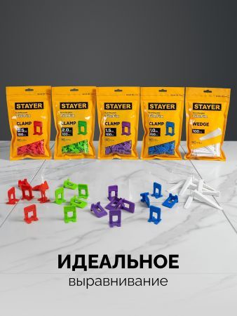 STAYER СВП TileFix, клин 250 шт, система выравнивания плитки ″ворота″ (33849-250)
