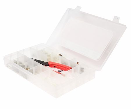 Набор клемм автомобильных неизолированных 11 типоразмеров 551шт. в боксеJTCJTC