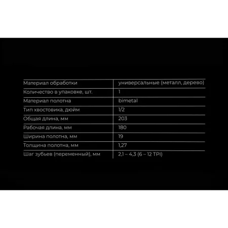 Полотно для сабельной пилы Gigant G-11082017