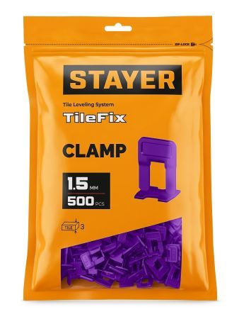 STAYER СВП TileFix, 1,5 мм, 500 шт, система выравнивания плитки ″ворота″ (33846-500)