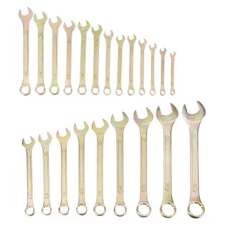 Набор ключей комбинированный 6-32 мм, 22 шт, желтый цинк Сибртех