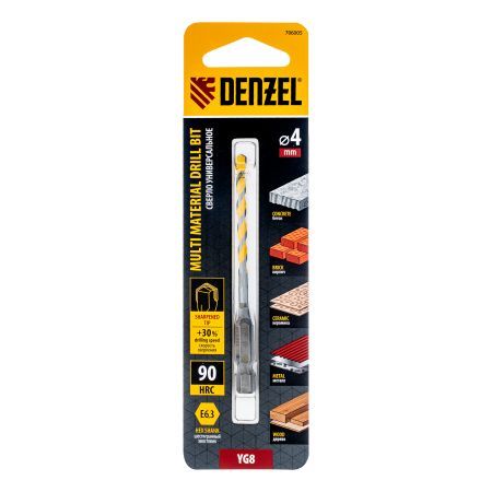 Сверло универсальное, Multi cut, 4 мм Denzel