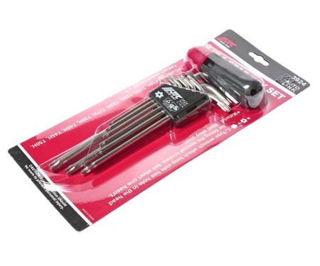 Набор ключей TORX T10Н-Т50H Г-образных с отверстием 9 предметов JTCJTC