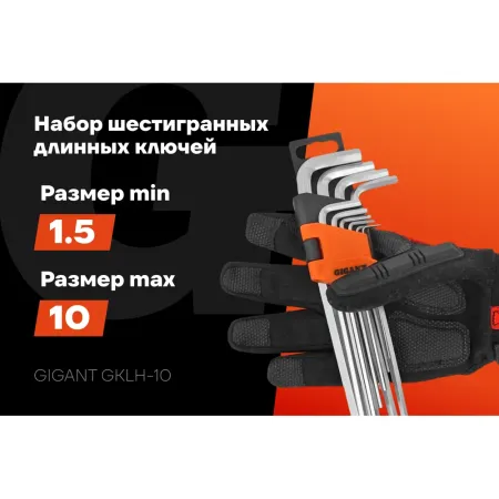 Набор шестигранных головок Gigant GKLH-10