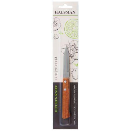Нож для овощей и фруктов, 170 мм, лезвие 75 мм, деревянная рукоятка Hausman