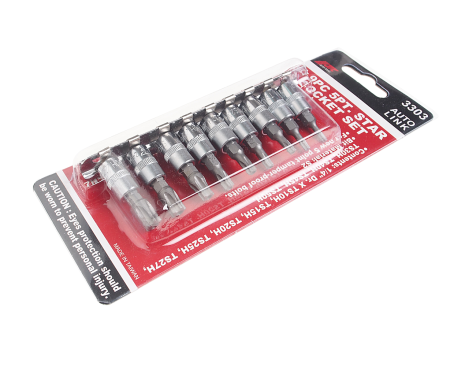 Набор бит 1/4" TORX 5-ти гранных TS10H-TS50H 9 предметов JTCJTC