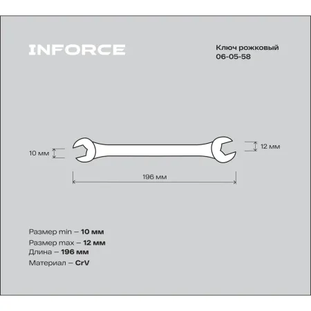 Рожковый ключ Inforce 06-05-58