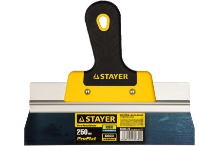 Фасадный шпатель анодированный STAYER Flat 250 мм усиленная алюминиевая направляющая двухкомпонентная ручка 10045-25