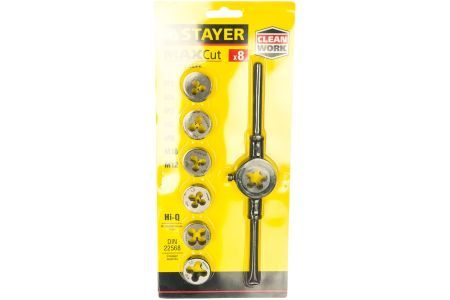 STAYER MaxCut 8 предметов, набор плашек, инструментальная сталь, 28015-H8