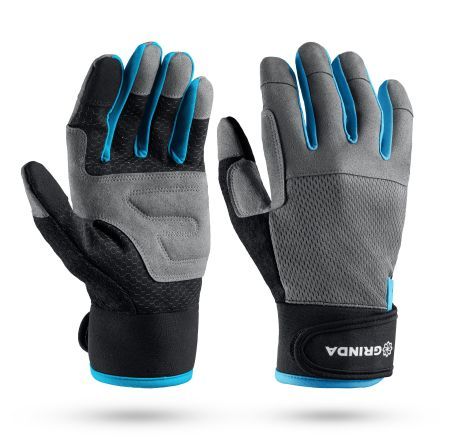 GRINDA FLORA, M (8), садовые перчатки из искусственной кожи с усиленным наладонником и кончиками пальцев, противоскользящие, PRO Line (1138-M)