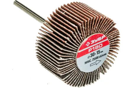 ЗУБР  d 30x15 мм, P180, круг шлифовальный лепестковый, на шпильке  d  3.2 мм; 36600-180