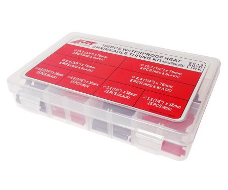 Трубка термоусадочная 6 типоразмеров,длина 38-76мм 100шт. набор в боксе JTCJTC