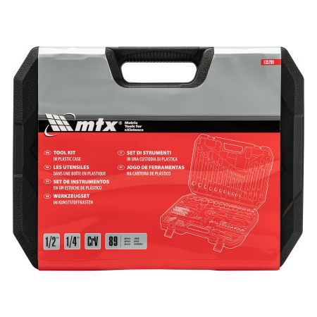 Набор инструментов 89 предметов, CrV 1/2", 1/4" MTX