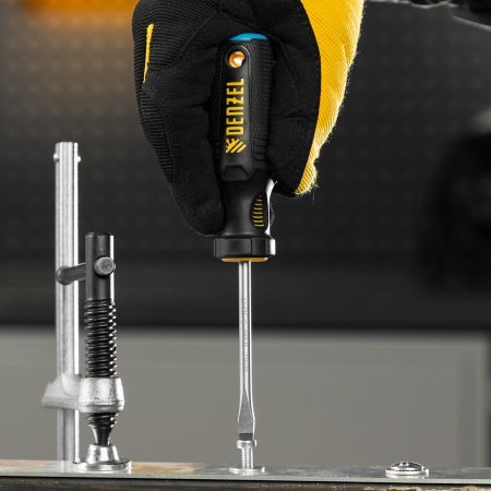 Отвертка, SL5x75 мм, S2, 3к рукоятка Denzel