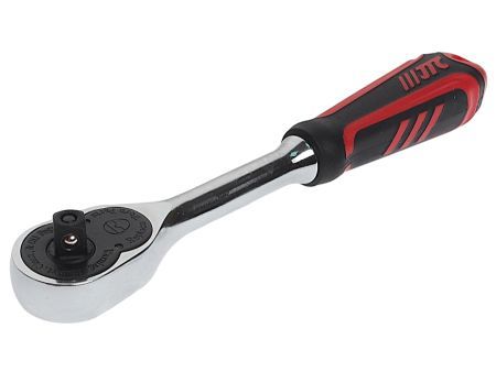 Ключ трещотка 1/4" 36 зубьев 150мм резиновая рукоятка JTCJTC