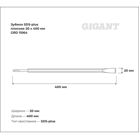 Плоское зубило sds-plus Gigant GRD 11064