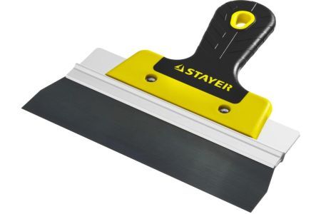 Фасадный шпатель анодированный STAYER Flat 200 мм усиленная алюминиевая направляющая двухкомпонентная ручка 10045-20