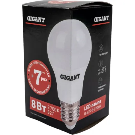 Светодиодная лампа Gigant G-E27-8-2700K