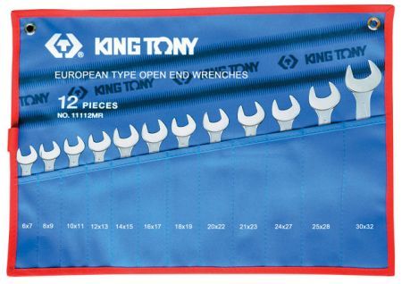 Набор рожковых ключей, 6-32 мм , чехол из теторона, 12 предметов KING TONY 1112MRN