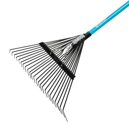 Грабли веерные стальные, 570х1520 мм, 24 зуба, фибергласовый черенок, ПВХ накладка, LUXE// Palisad