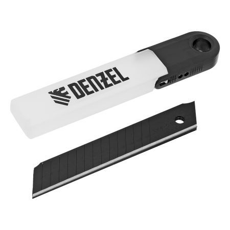 Лезвия, 18 мм, сталь SK4 - 0,5 мм, супер острые, многосегментные, 5 штук Denzel