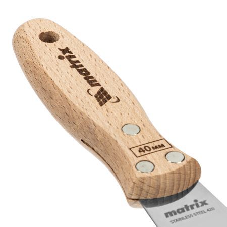 Шпательная лопатка из нержавеющей стали, 40 мм, буковая рукоятка, EFP Matrix