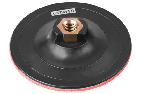 STAYER Ø 150мм, М14, на липучке, пластиковая, тарелка опорная для УШМ 35742-150