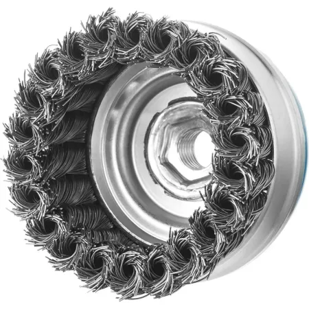 ЗУБР Ø 80 мм, проволока 0.5 мм, щетка чашечная УСИЛЕННАЯ для УШМ 3527-080 Профессионал