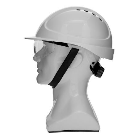 Каска защитная ударопр.«Форвард» (К-05)ABS/PC,комплект со встроен.очк.ОЧК-05 Форвард,белая Denzel