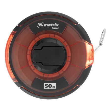 Рулетка геодезическая 50 м х 12,5 мм, закрытый корпус, стальная лента, односторонняя шкала, Pro Matrix