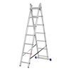 Лестница, 2 х 7 ступеней, алюминиевая, двухсекционная, Сибртех