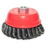 Щетка на УШМ вогнутая металлическая с витой проволокой d125*M14