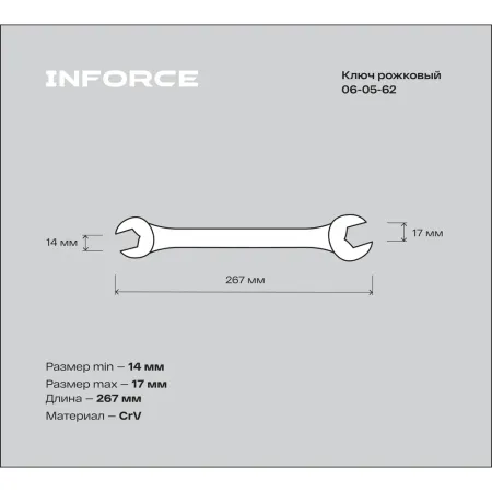 Рожковый ключ Inforce 06-05-62