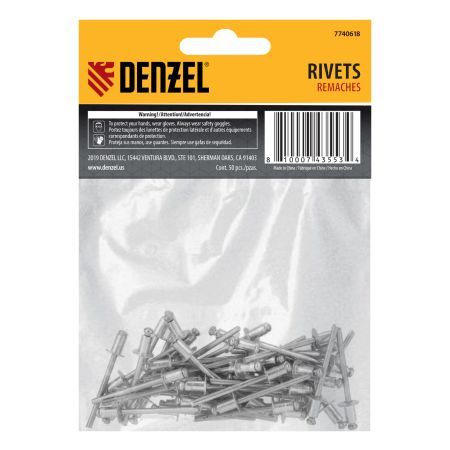 Заклепки алюминиевые, 5/32"-1/4", 4 x 6 мм, 50 шт Denzel